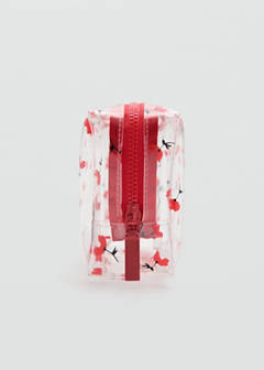 Small transparent floral vanity case — Red 3