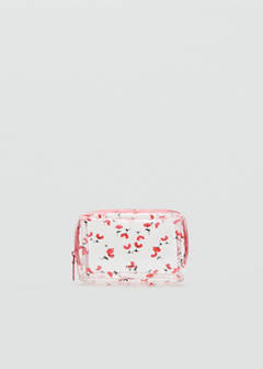 Small transparent floral vanity case — Red 1
