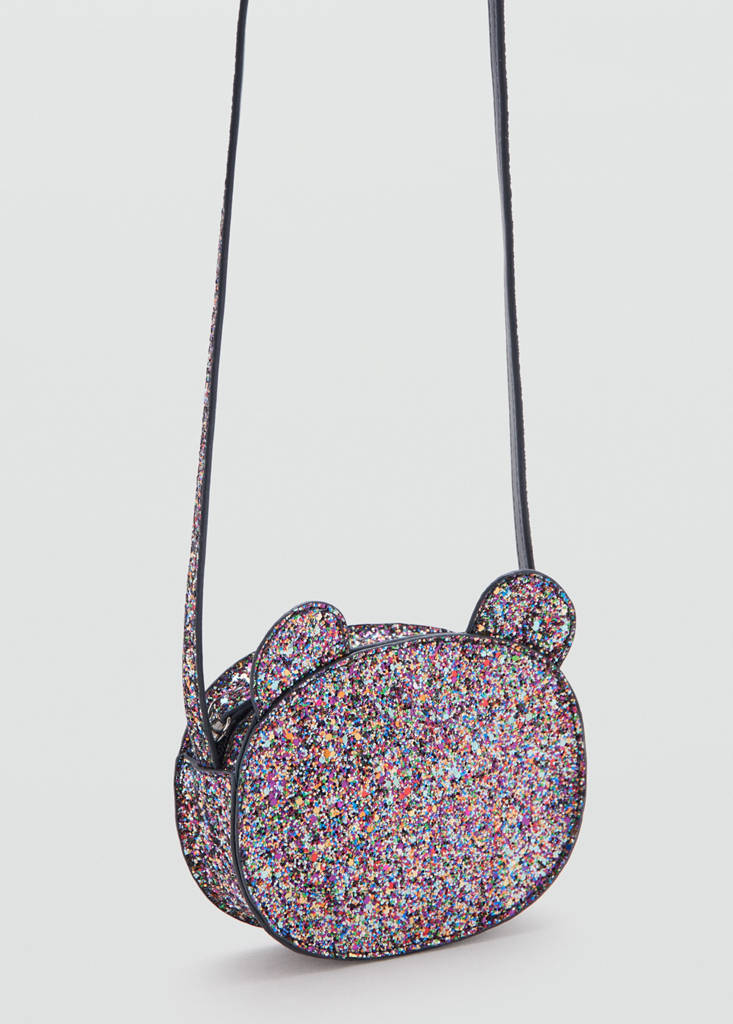 Glitter bear handbag — Navy