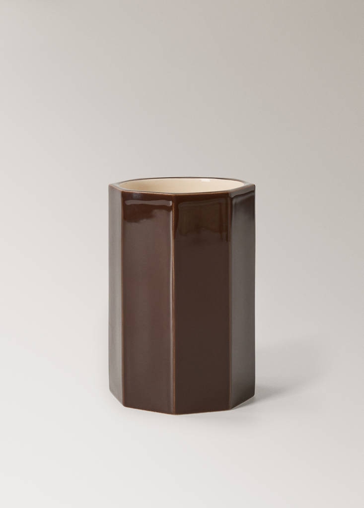 Hexagonal ceramic decorative candle — Chocolate