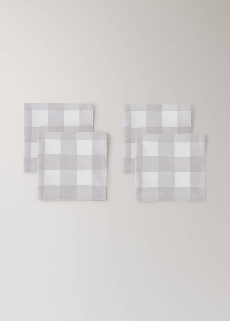Vichy check cotton napkins — Light/Pastel Brown