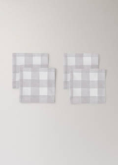Vichy check cotton napkins — Light/Pastel Brown 2