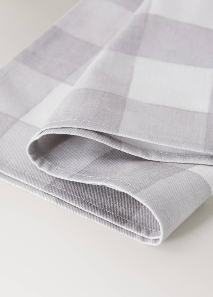 Vichy check cotton napkins — Light/Pastel Brown