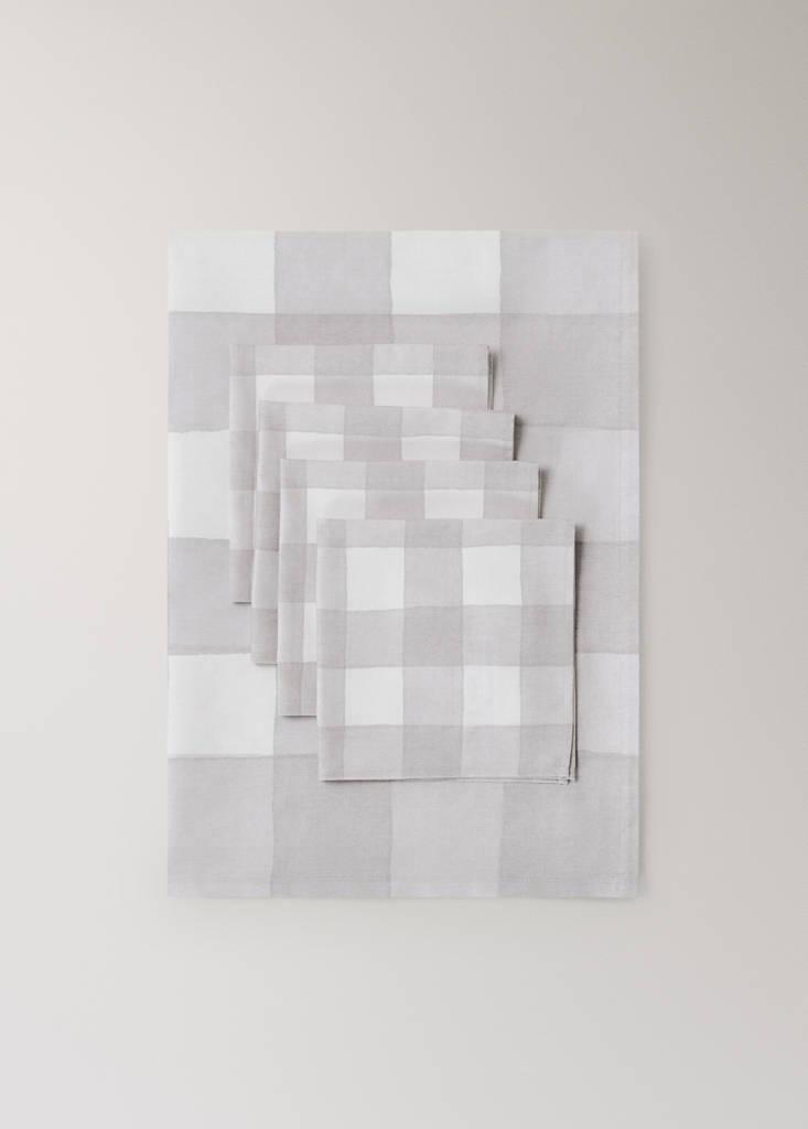 Vichy check cotton napkins — Light/Pastel Brown