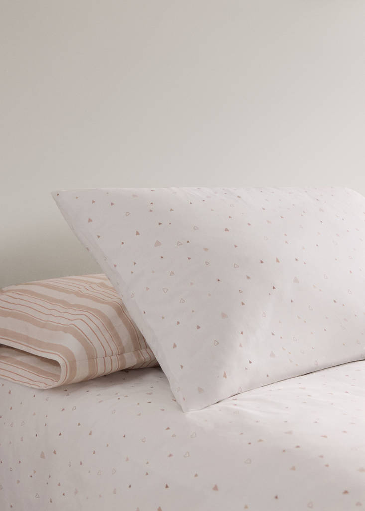 Printed cotton pillowcase 50x75cm — Nude