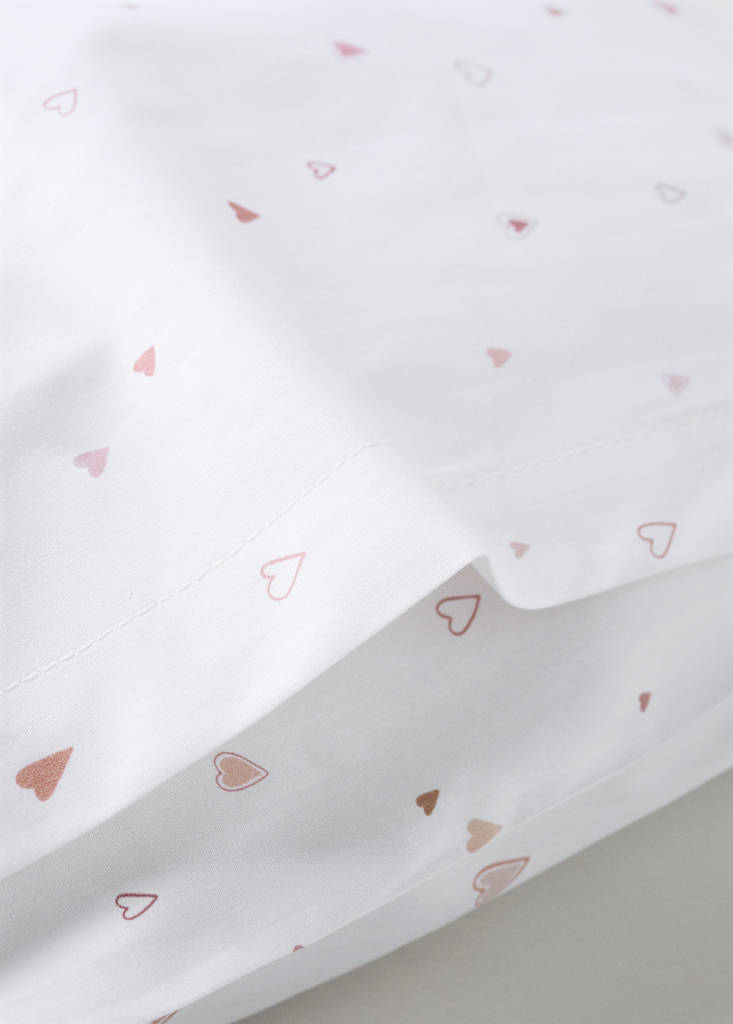 Printed cotton pillowcase 50x75cm — Nude