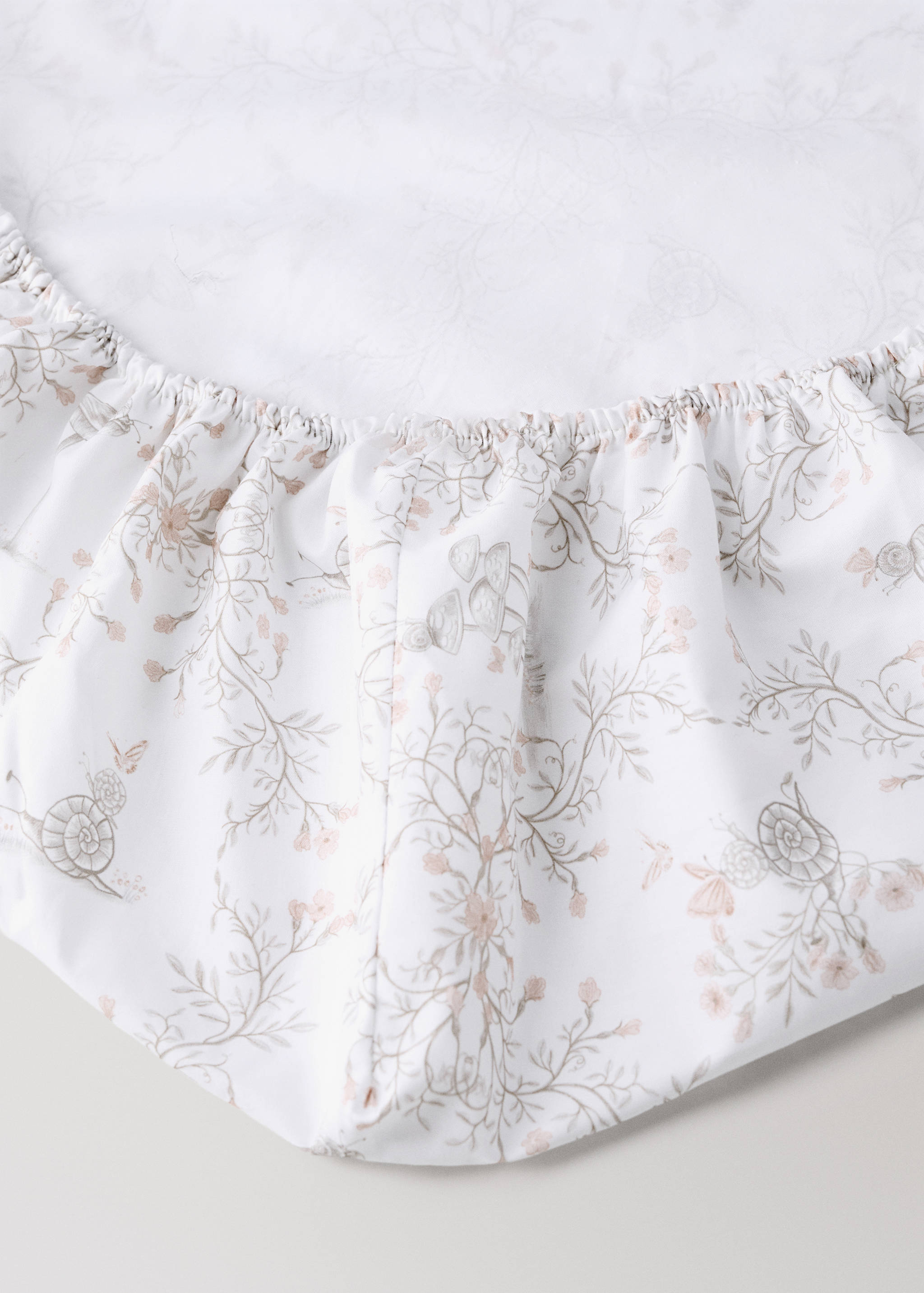 Gemustertes Spannbettlaken für Babybett, 100 % Baumwoll-Perkal - Detail des Artikels 1