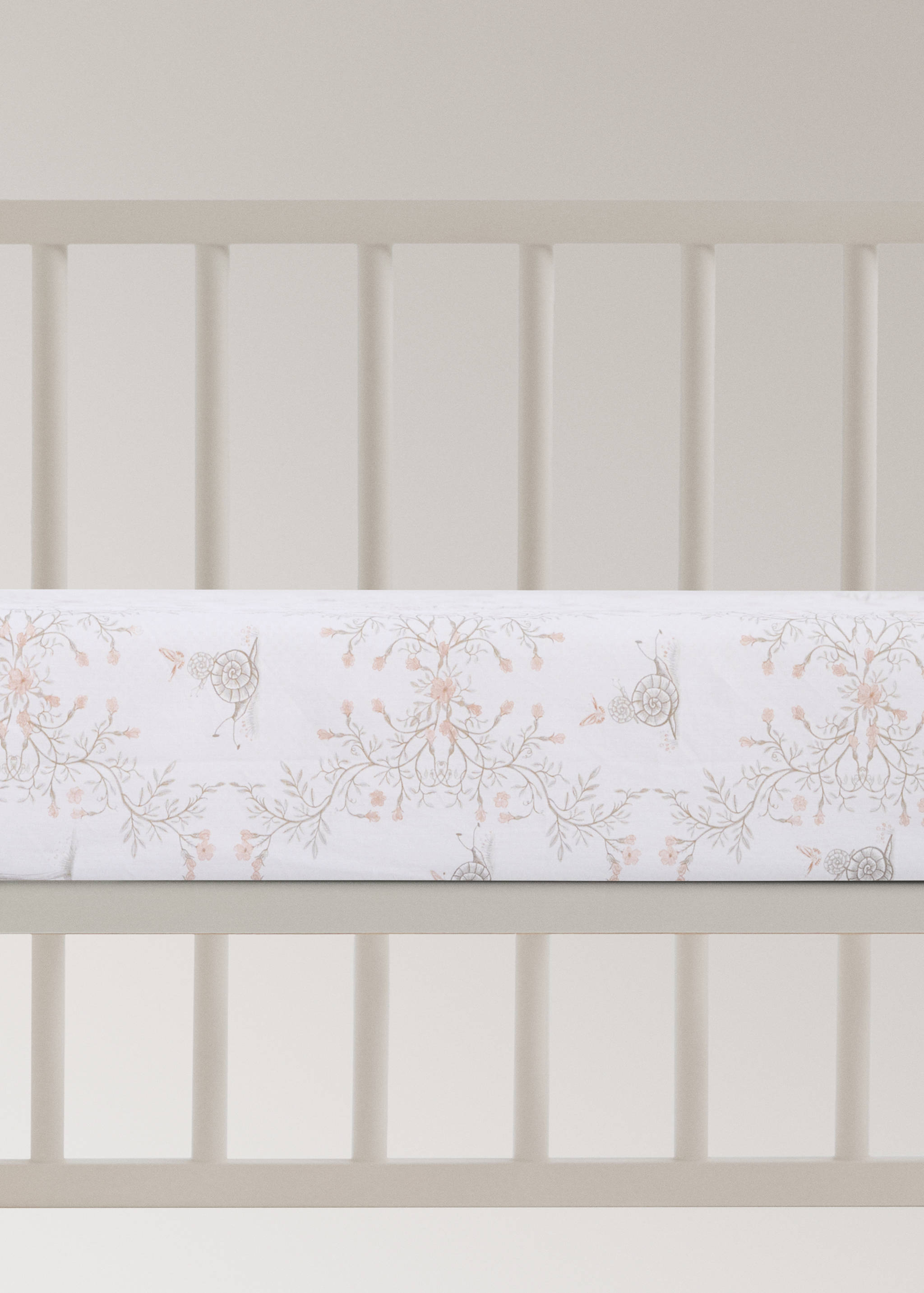 Gemustertes Spannbettlaken für Babybett, 100 % Baumwoll-Perkal - Artikel ohne Model