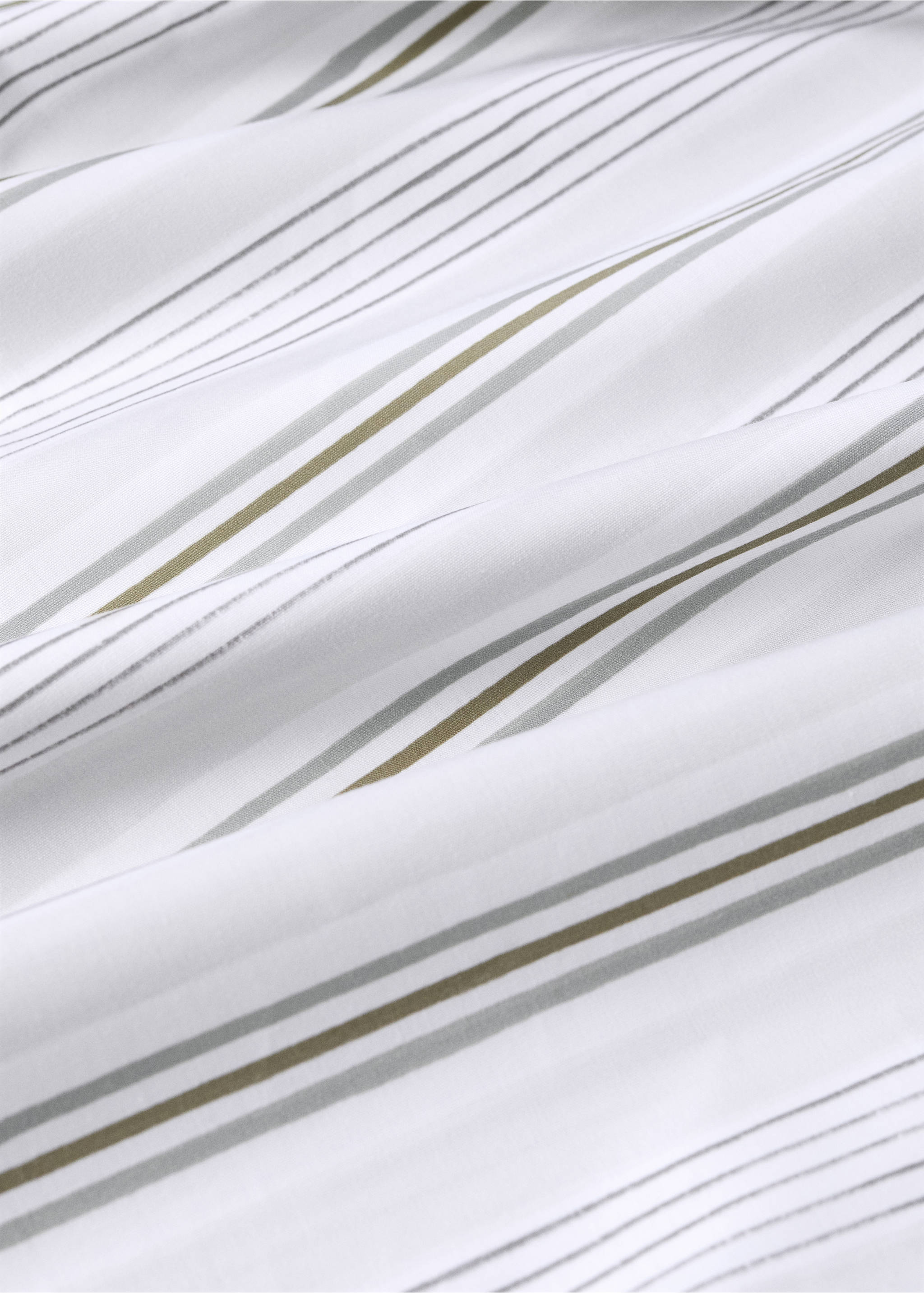 Kids’ 100% cotton striped duvet cover for a twin-size bed - Details of the article 2, Grey. Ref: 37061524-00.