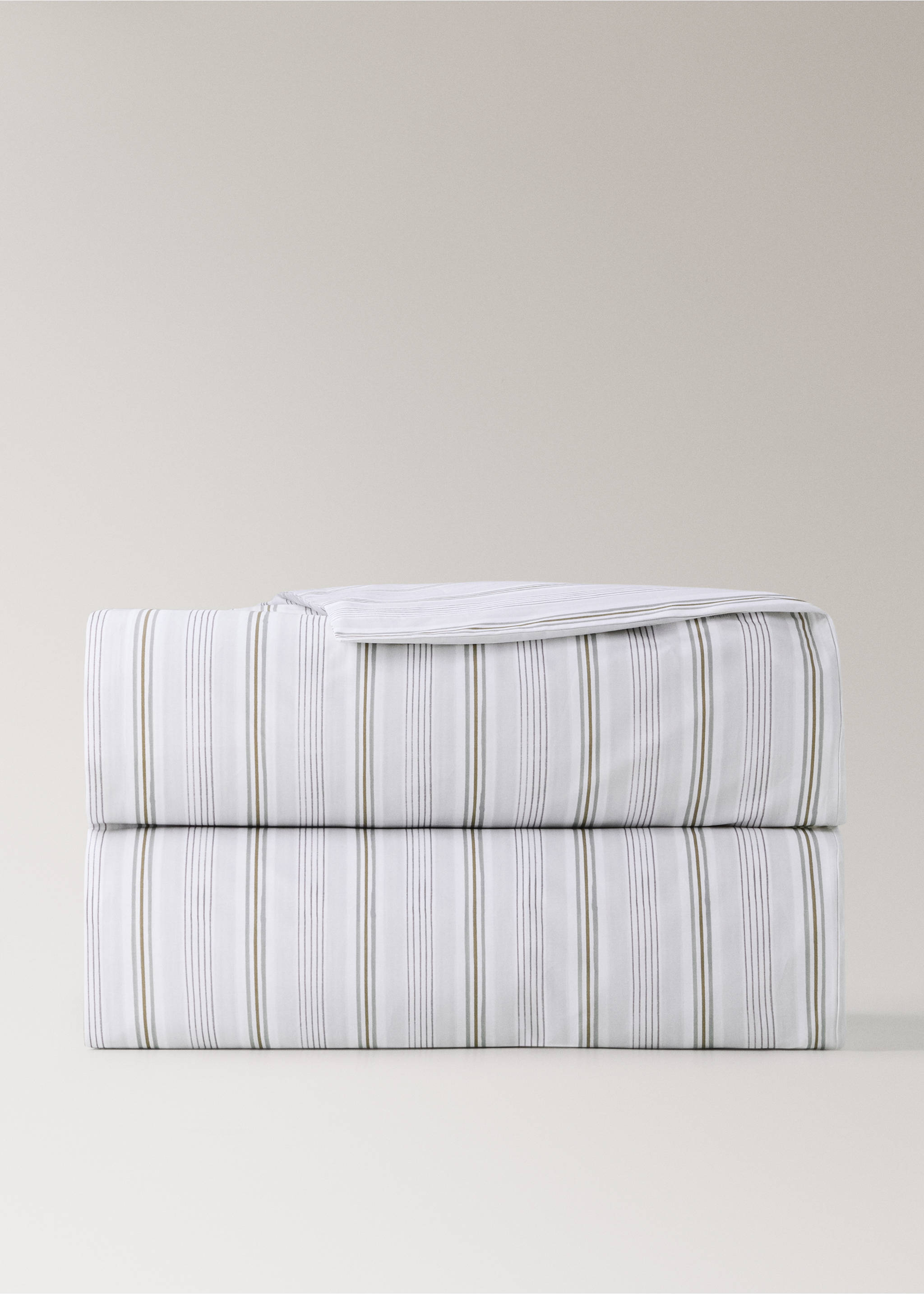 Kids’ 100% cotton striped duvet cover for a twin-size bed - Article without model, Grey. Ref: 37061524-00.