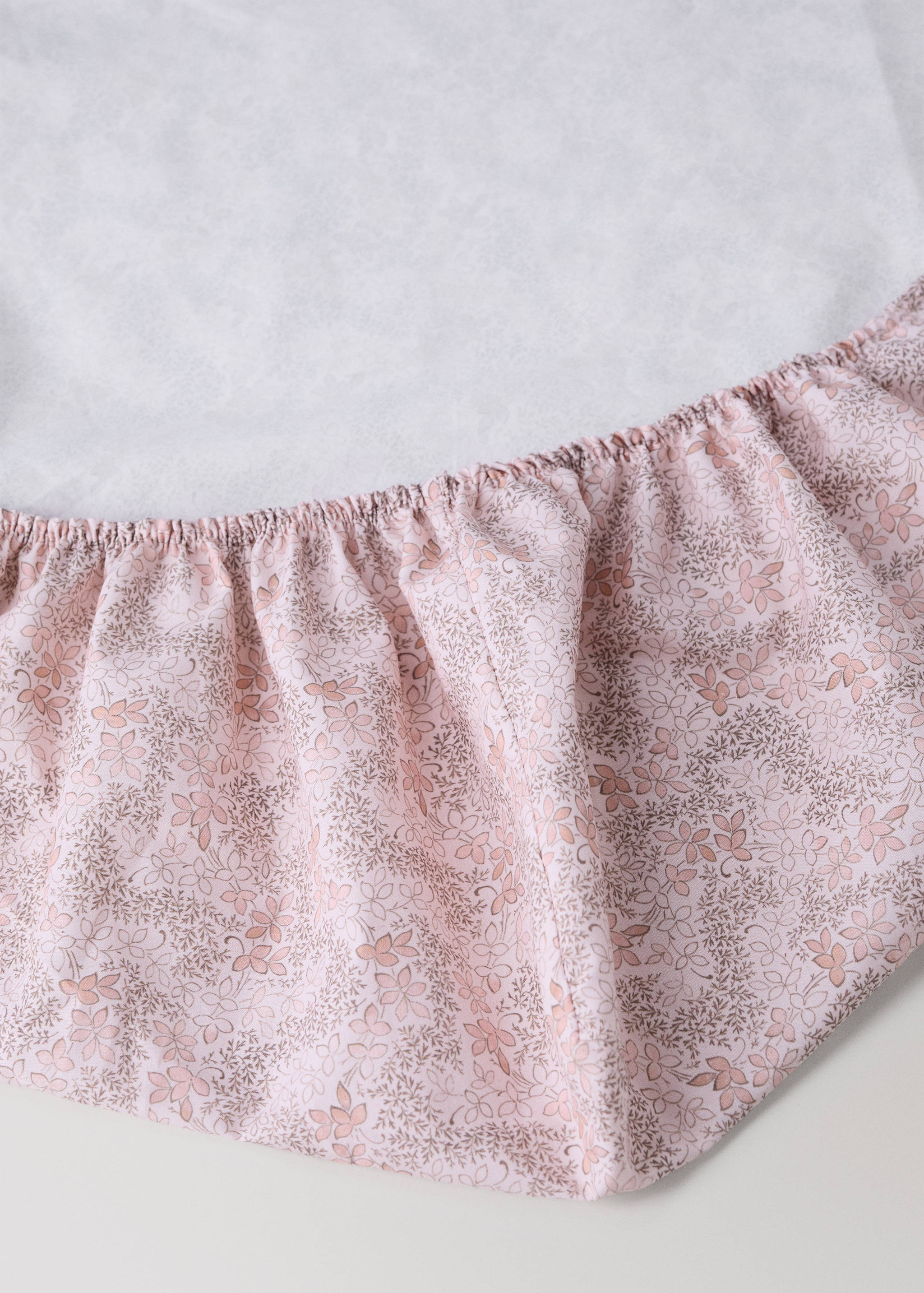 Sábana bajera infantil 100% algodón percal floral Cama 90 cm - Detalle del artículo 1