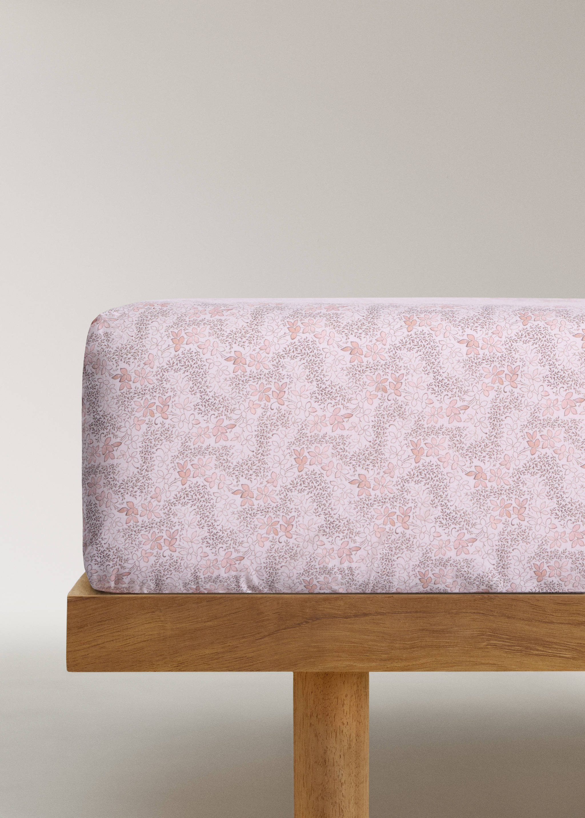 Sábana bajera infantil 100% algodón percal floral Cama 90 cm - Artículo sin modelo