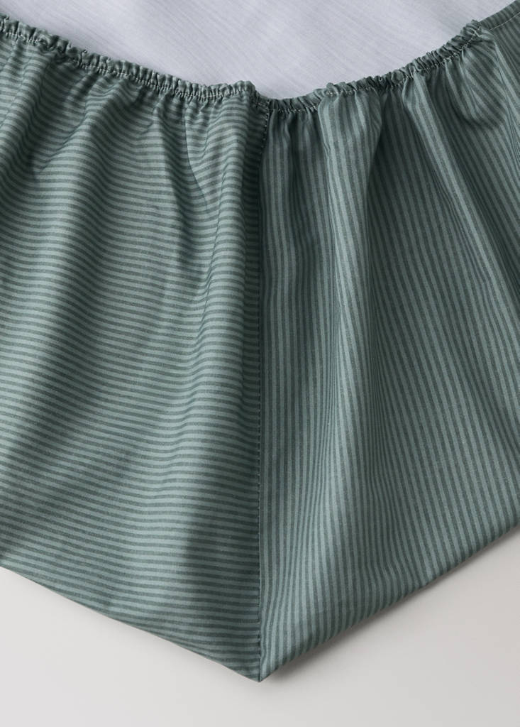 Percale cotton fitted sheet for 90 cm cot — Green