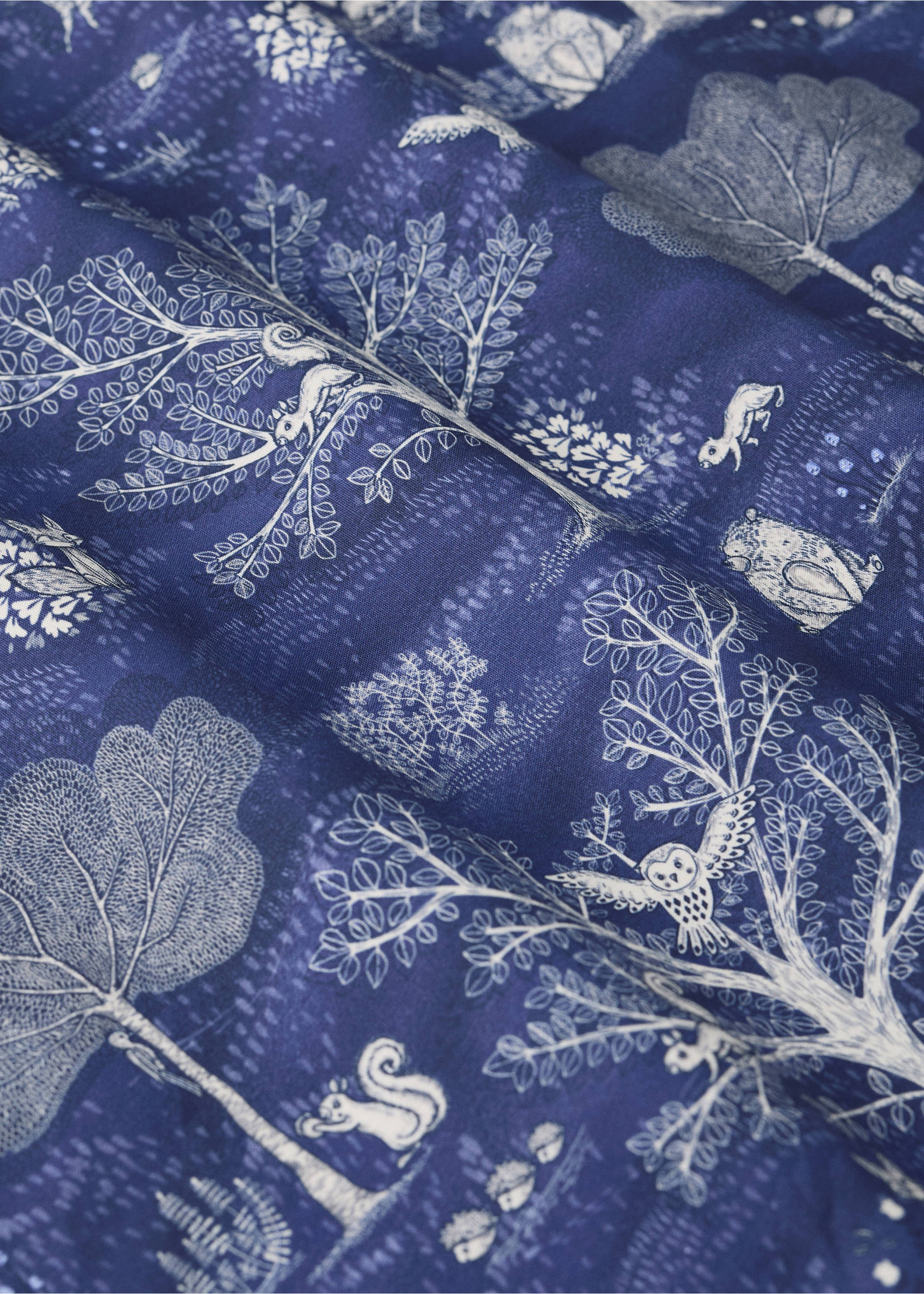 Cotton percale printed duvet cover for cot - Details of the article 1, Blue. Ref: 37061527-00.
