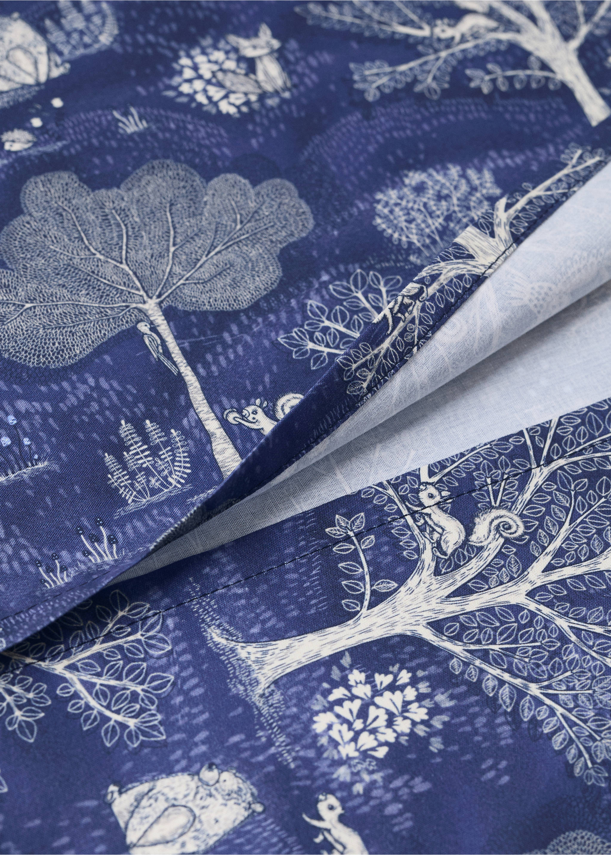 Cotton percale printed duvet cover for cot - Details of the article 2, Blue. Ref: 37061527-00.