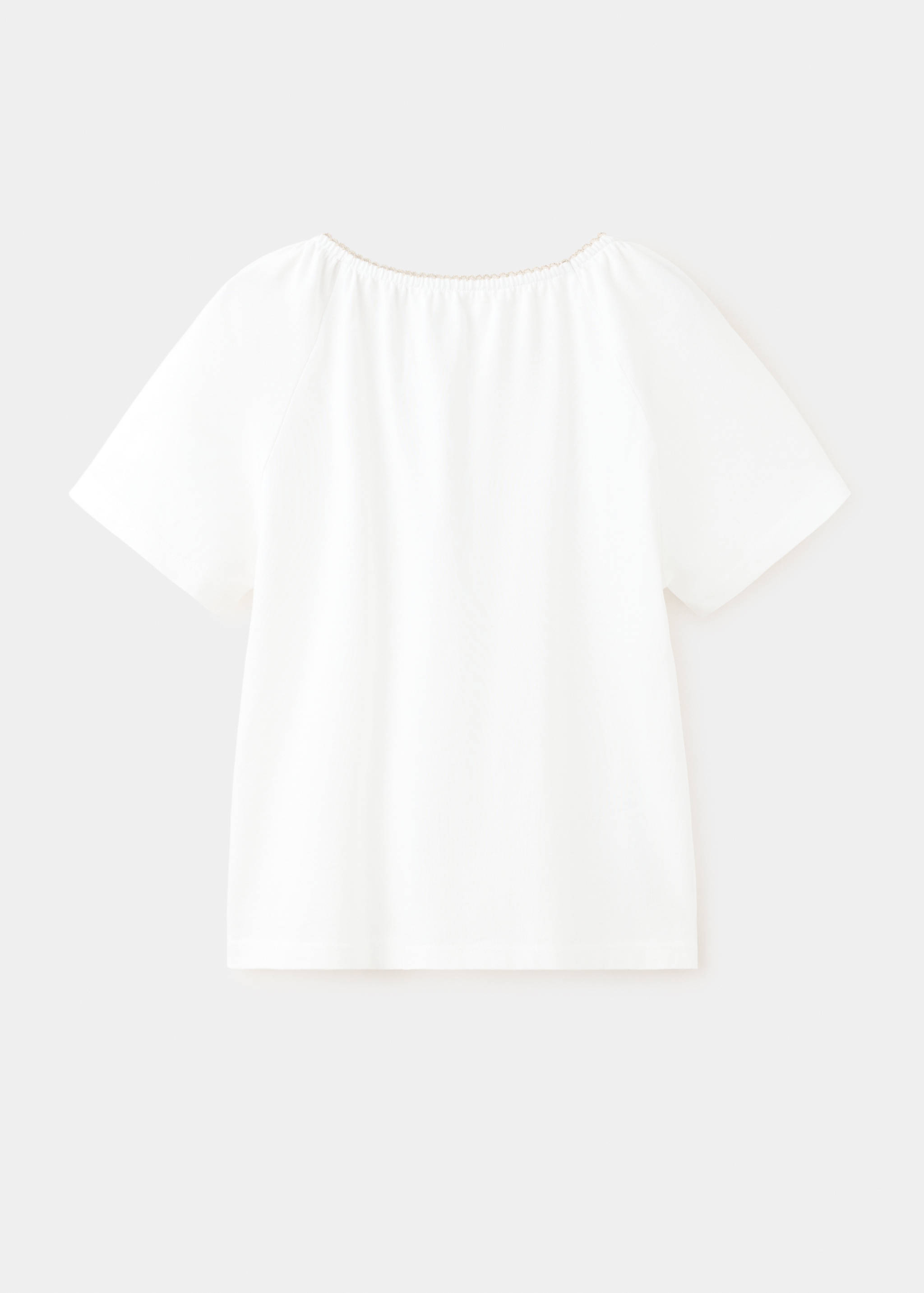 Embroidered detail cotton T-shirt - Reverse of the article