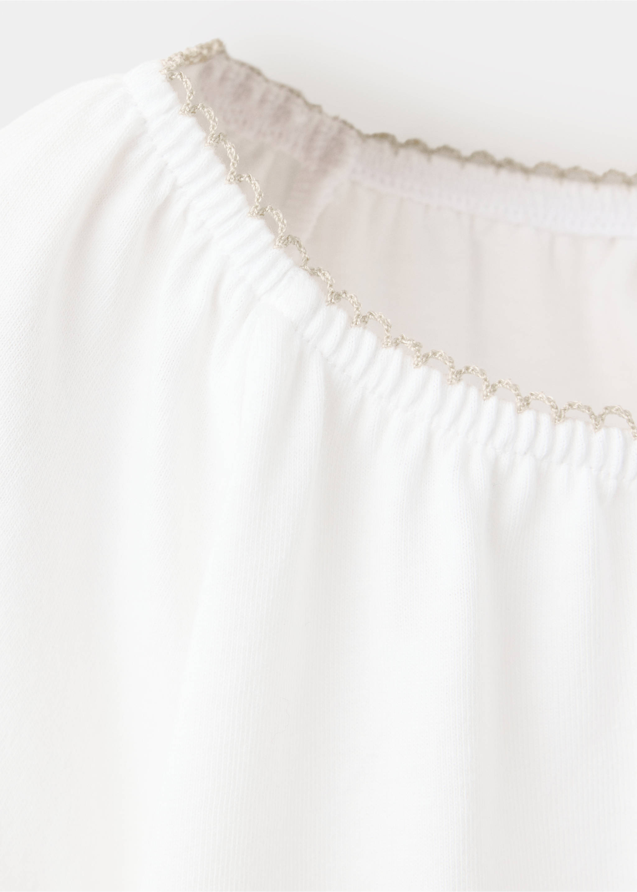 Embroidered detail cotton T-shirt - Details of the article 8, Off White. Ref: 37061530-00.