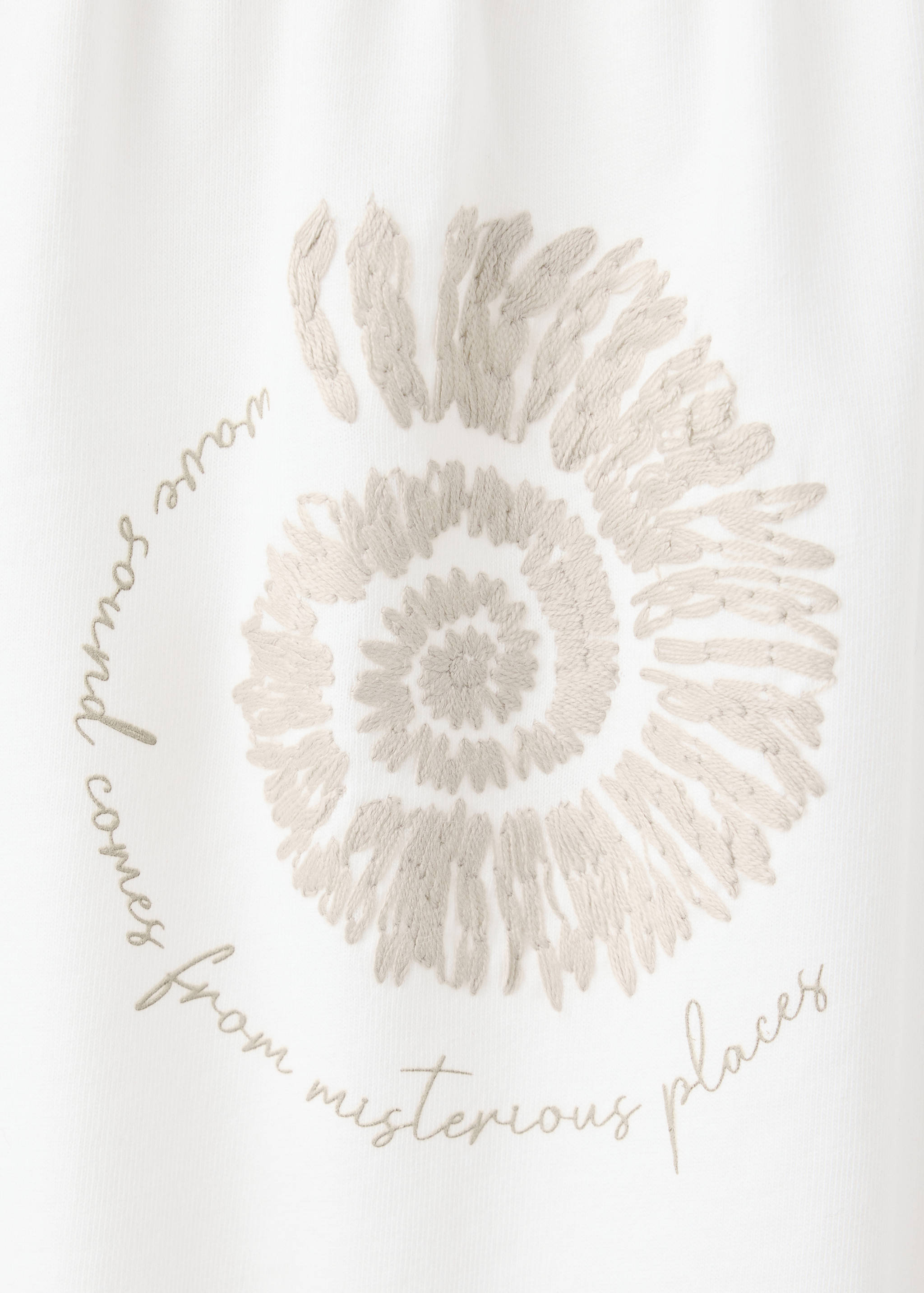 Embroidered detail cotton T-shirt - Details of the article 0