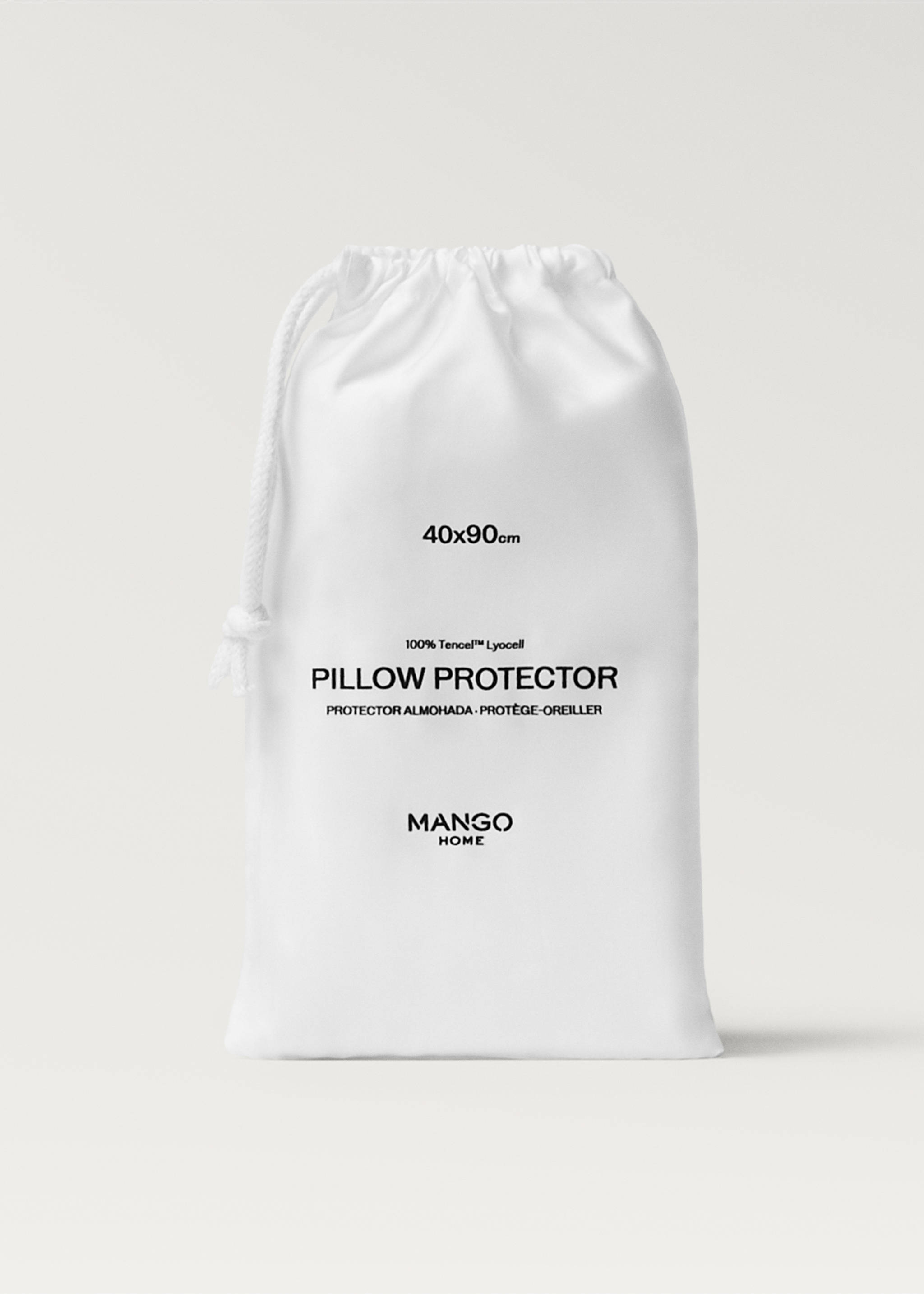 Tencel pillow protector 40x90 cm - Details of the article 4, White. Ref: 37061534-00.