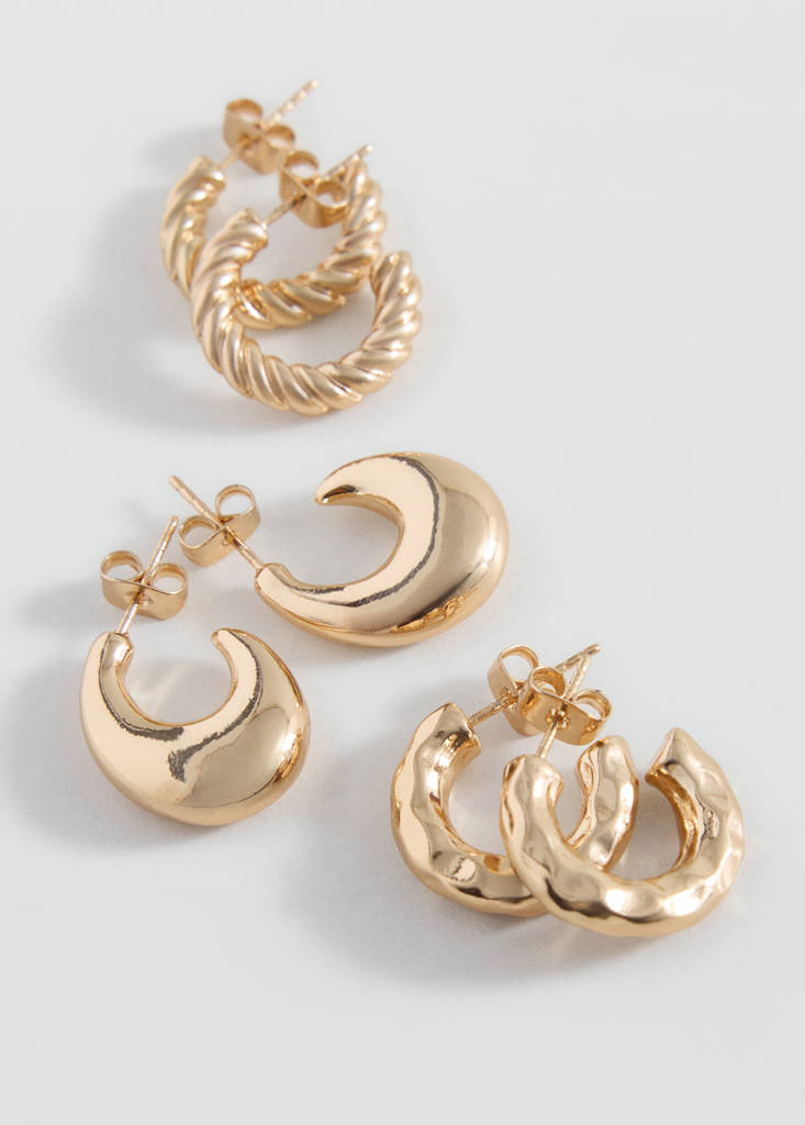 Pack of combined earrings — Gold