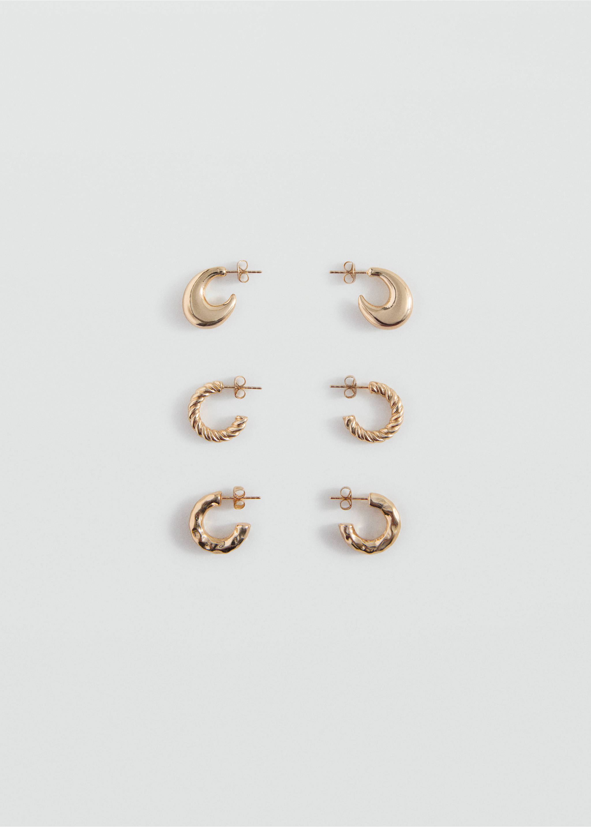 Pack de 3 pendientes combiandos - Artículo sin modelo, Oro. Ref: 37061538-00.