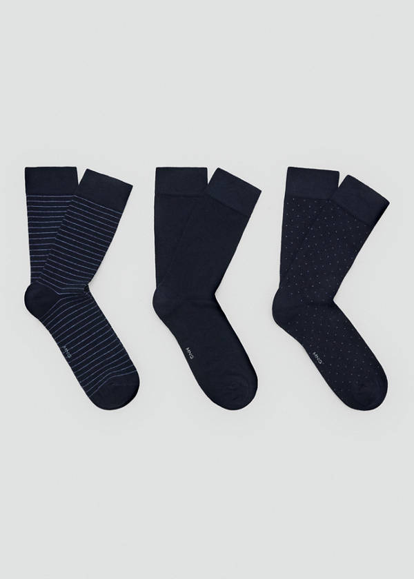 3 pack mixed socks — Navy