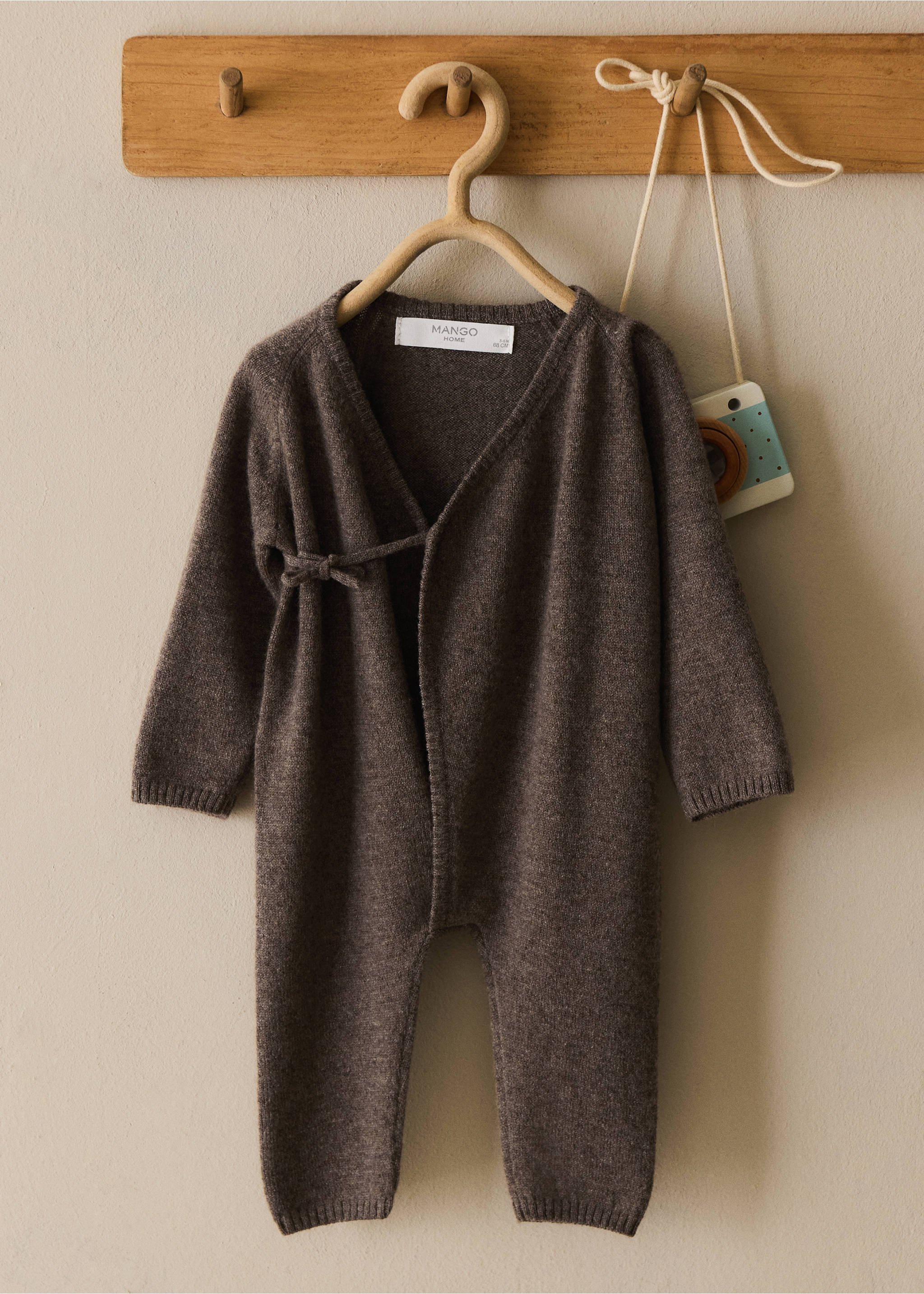 100% cashmere wrap pyjama jumpsuit - General plane, Medium Brown. Ref: 37061546-00.