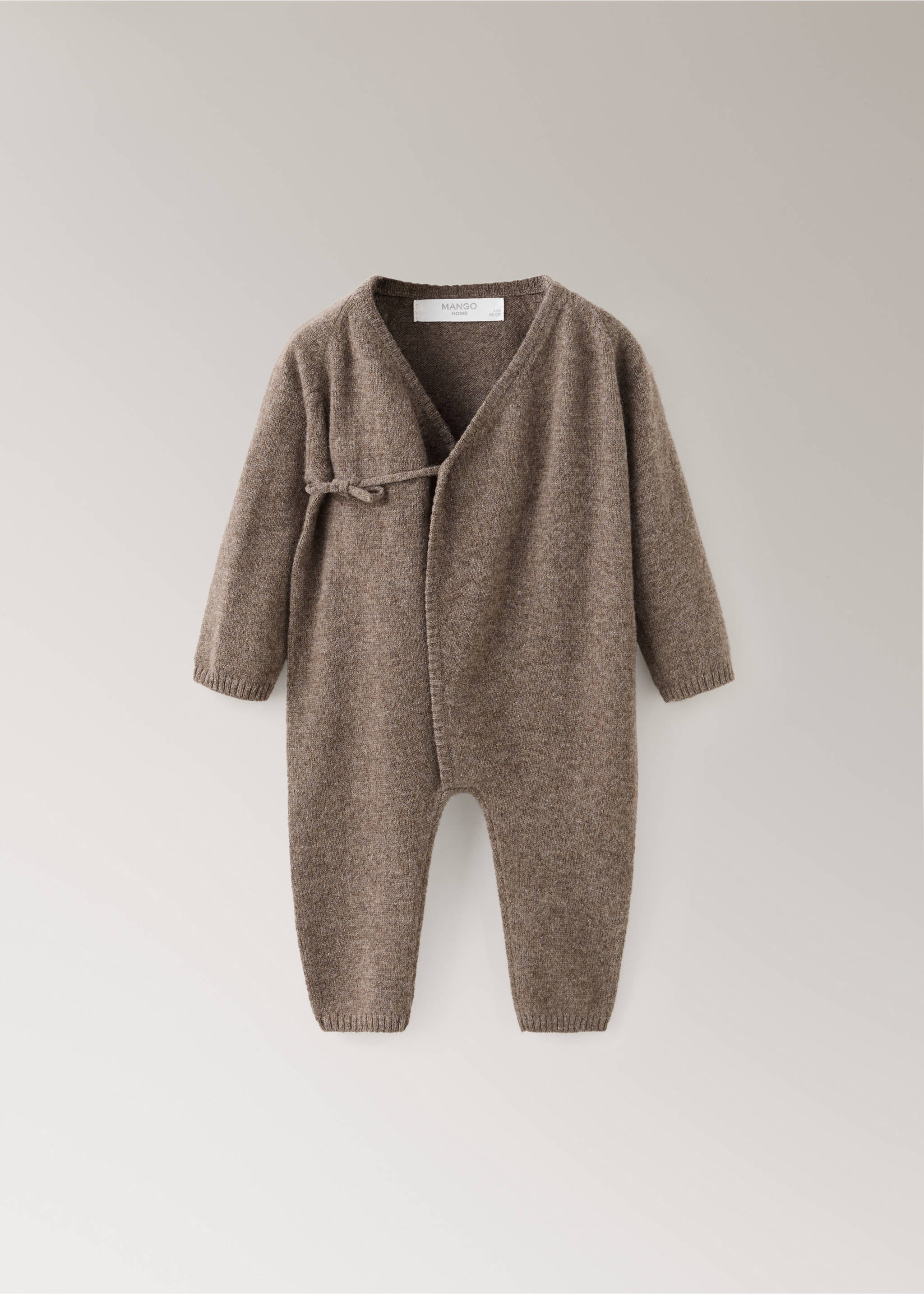 100% cashmere wrap pyjama jumpsuit - Article without model, Medium Brown. Ref: 37061546-00.