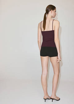 Sparkly top with fine straps — Brown 3
