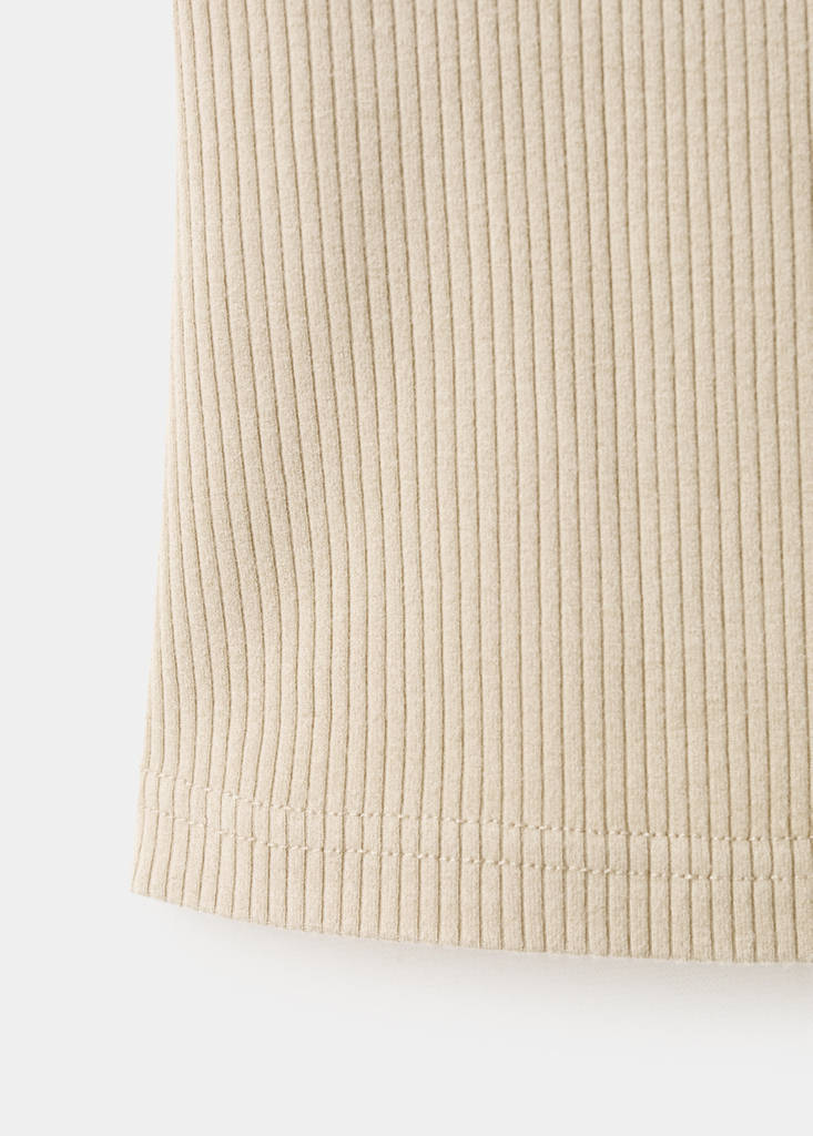 Fitted top with lace detail — Sand