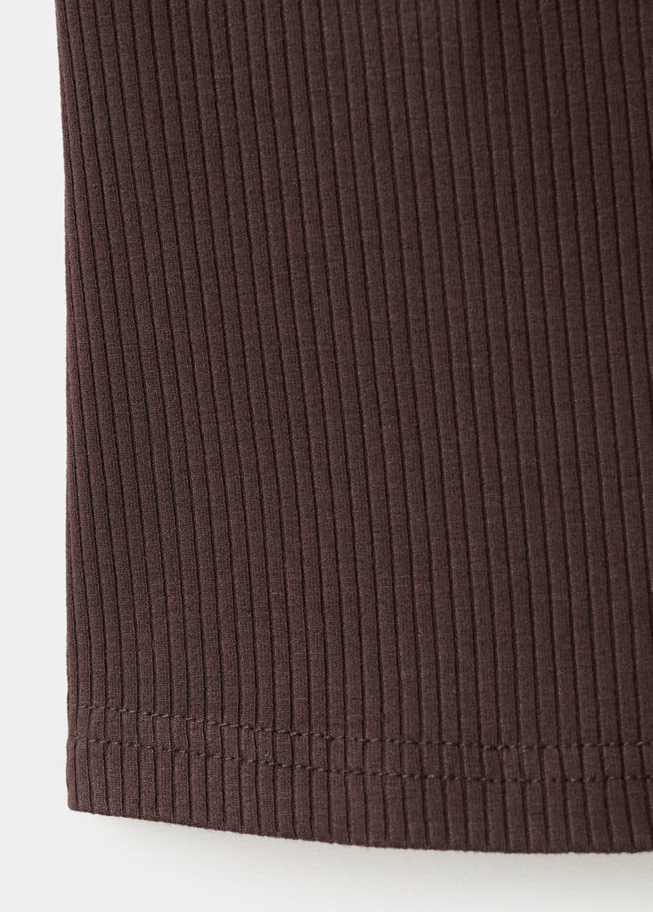 Fitted top with lace detail — Brown