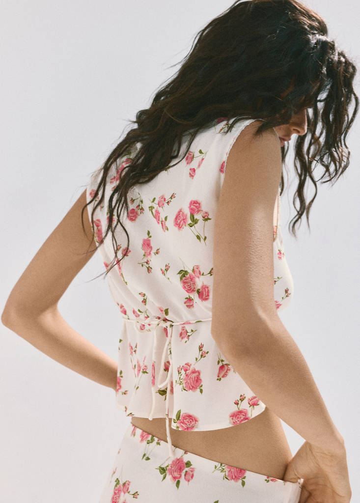 Floral lace blouse — Black
