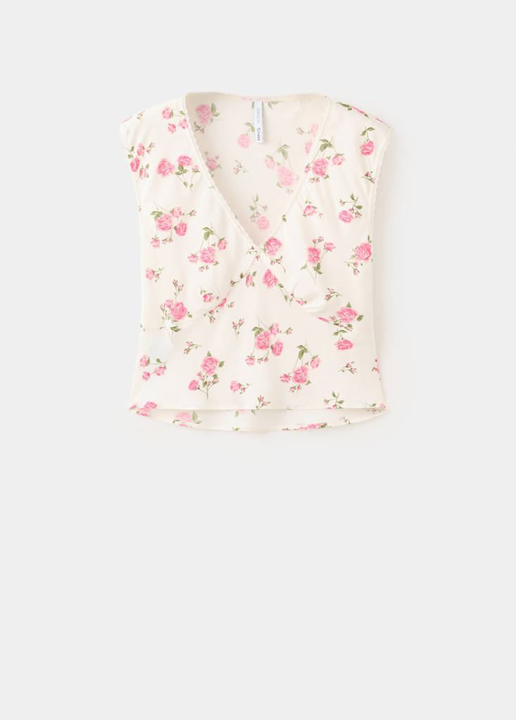 Floral lace blouse — Black
