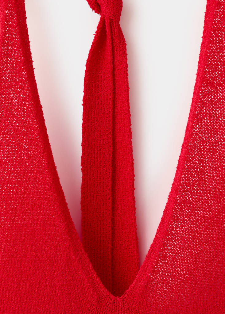 Halter knit dress — Red