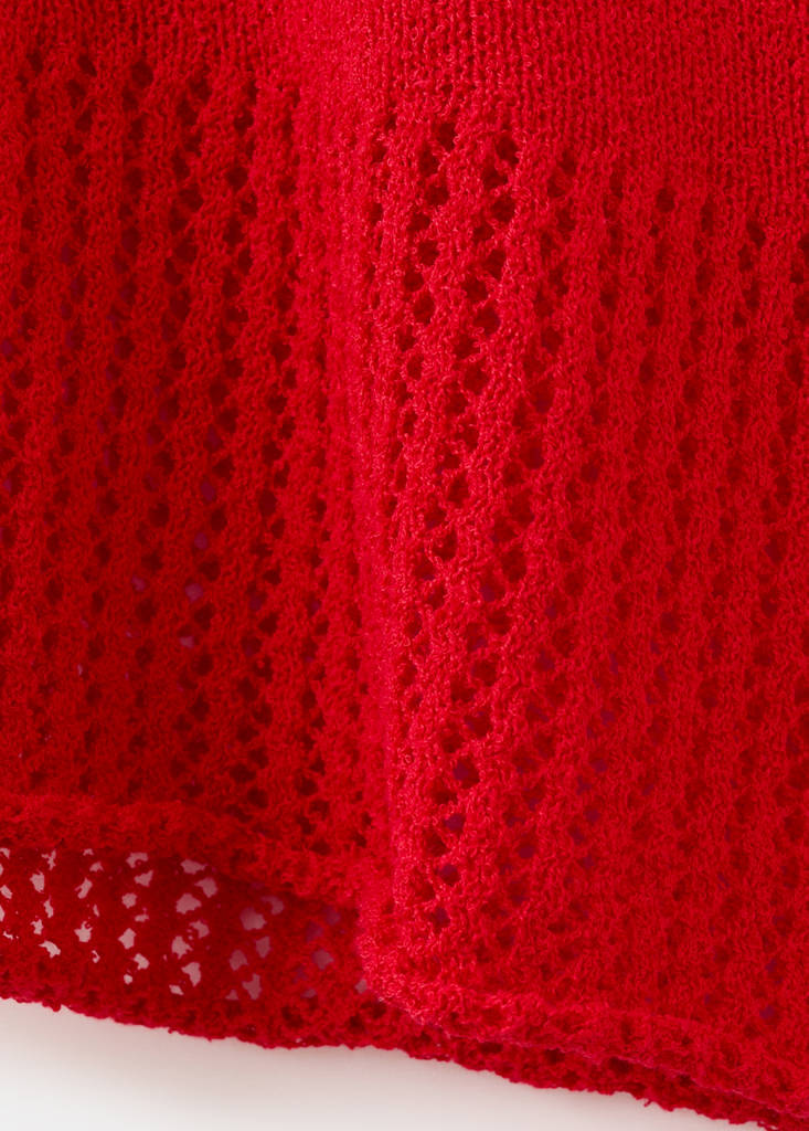 Halter knit dress — Red