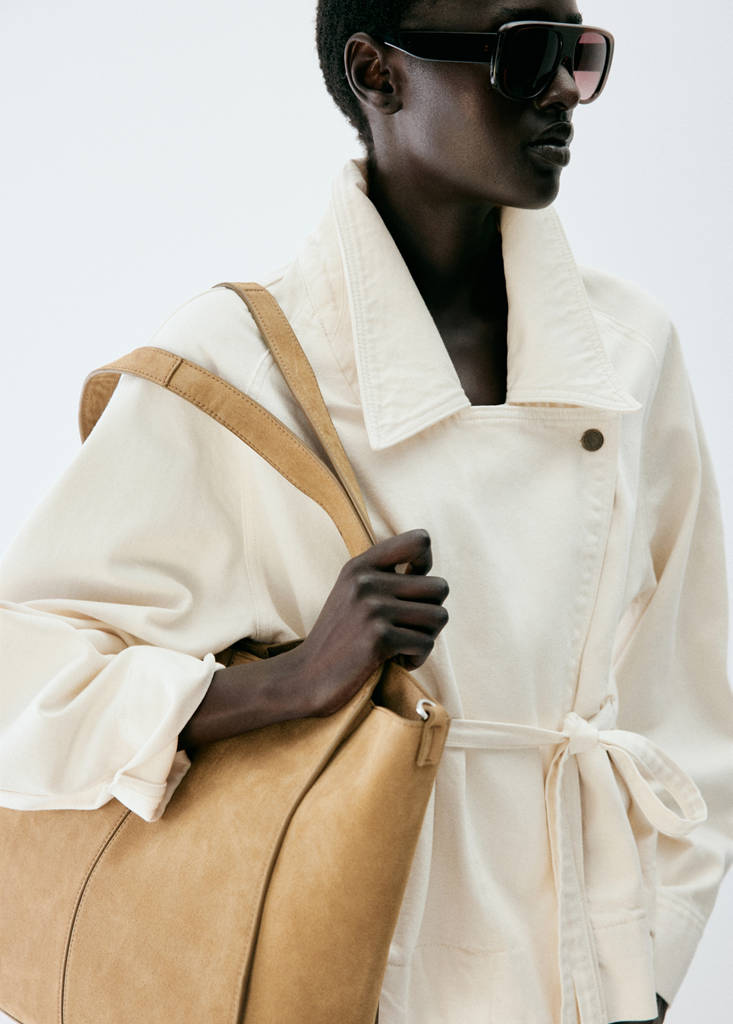 Leather shopper bag — Medium Brown