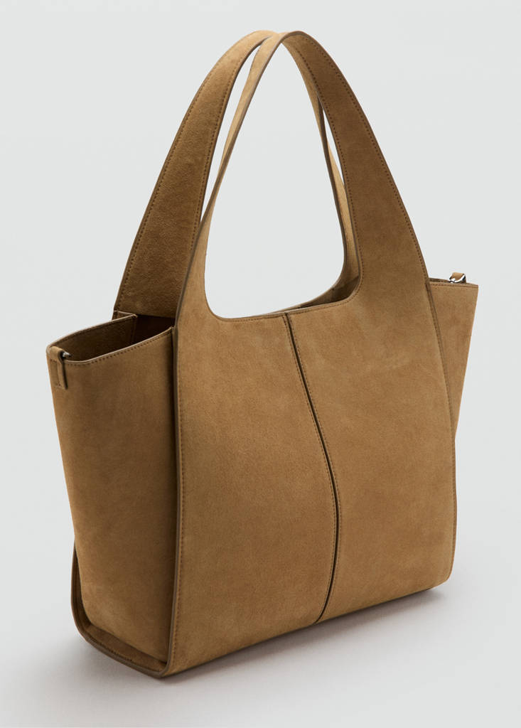 Leather shopper bag — Medium Brown