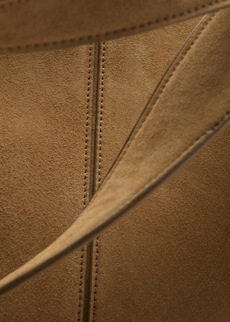 Leather shopper bag — Medium Brown