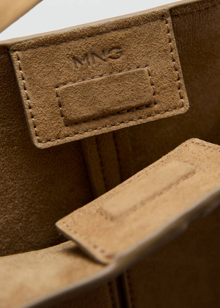 Leather shopper bag — Medium Brown