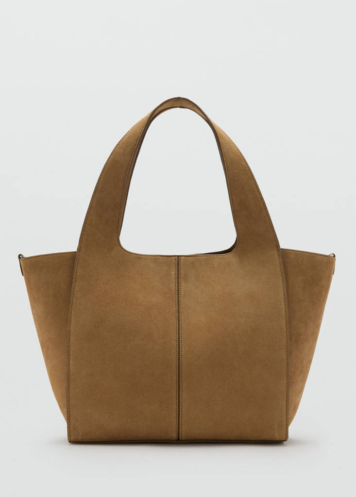 Leather shopper bag — Medium Brown