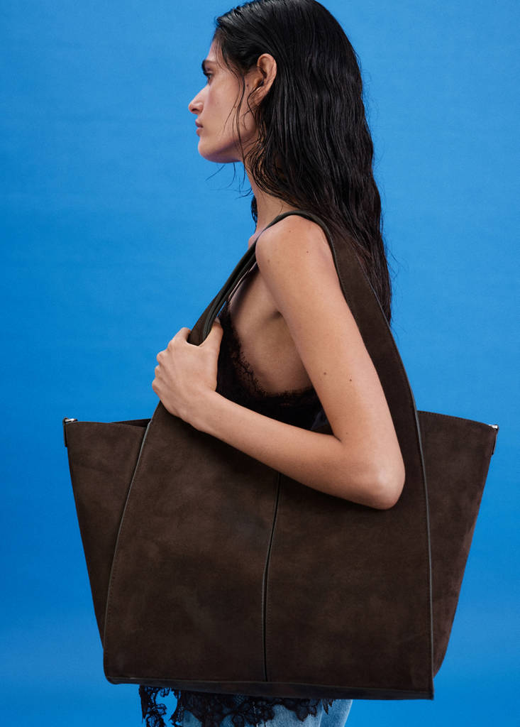 Leather shopper bag — Chocolate