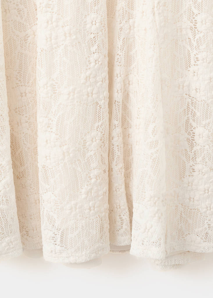 Midi skirt with broderie anglaise details — Off White