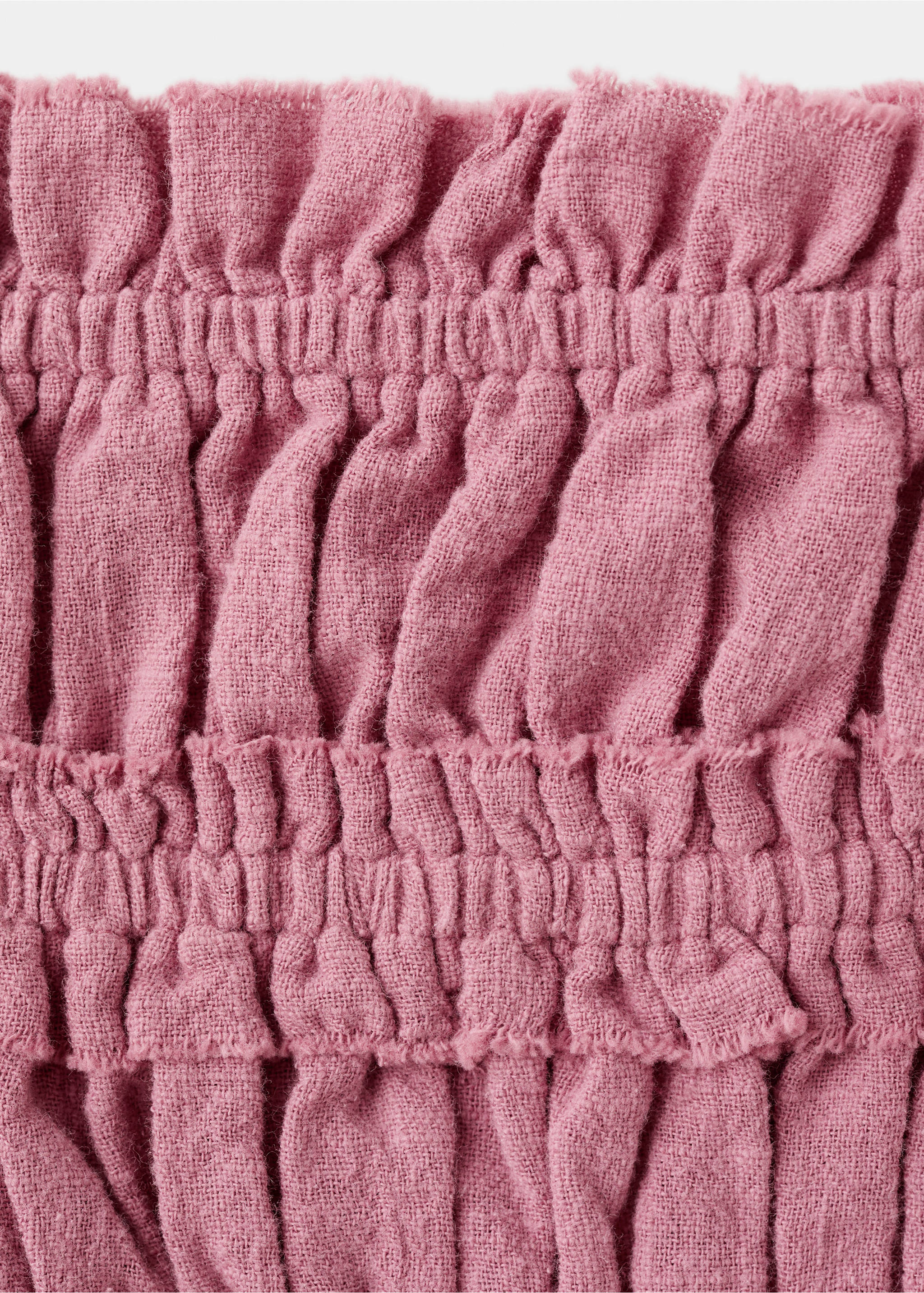 Ruched strapless top - Details of the article 8, Pastel Pink. Ref: 37062532-00.