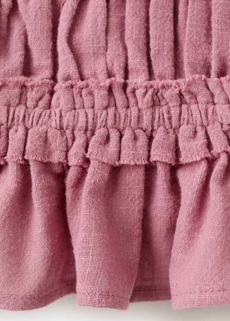 Ruched strapless top — Pastel Pink