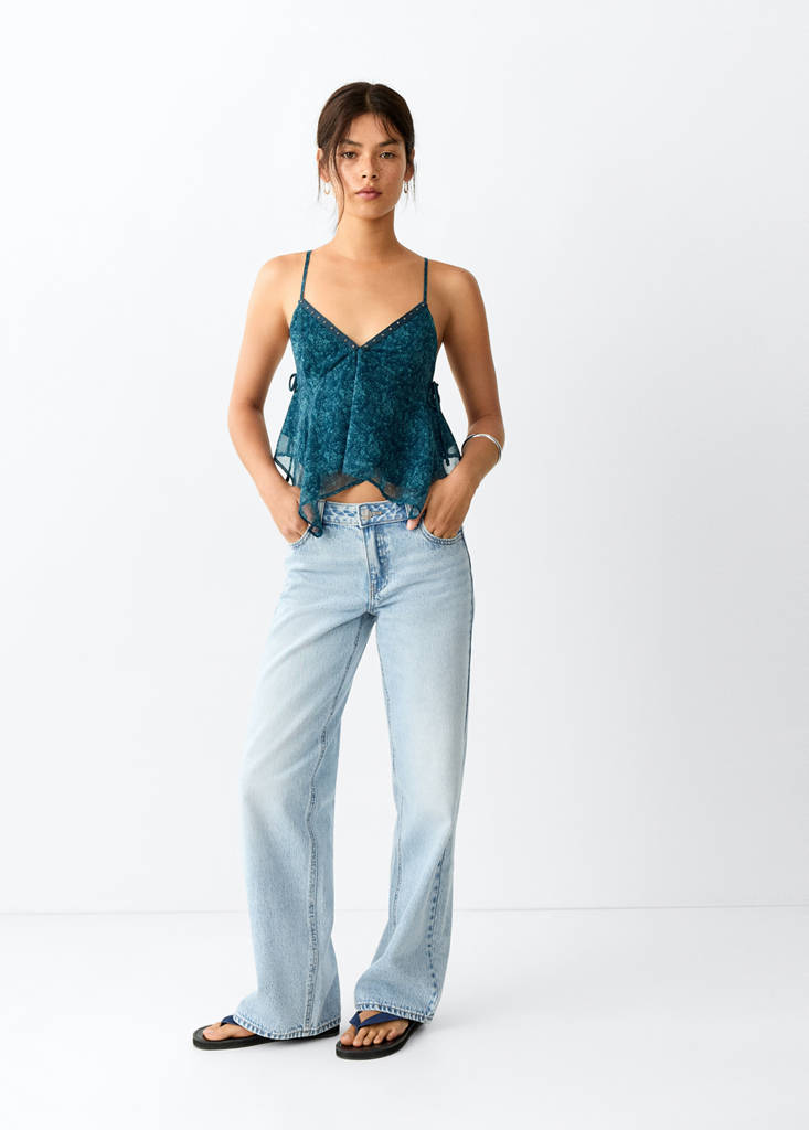 Mid-rise straight jeans — Medium Blue