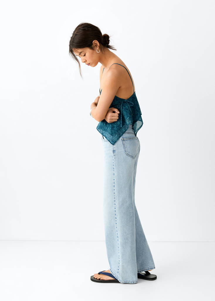 Mid-rise straight jeans — Medium Blue