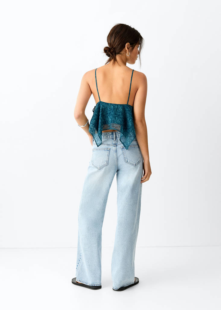 Mid-rise straight jeans — Medium Blue