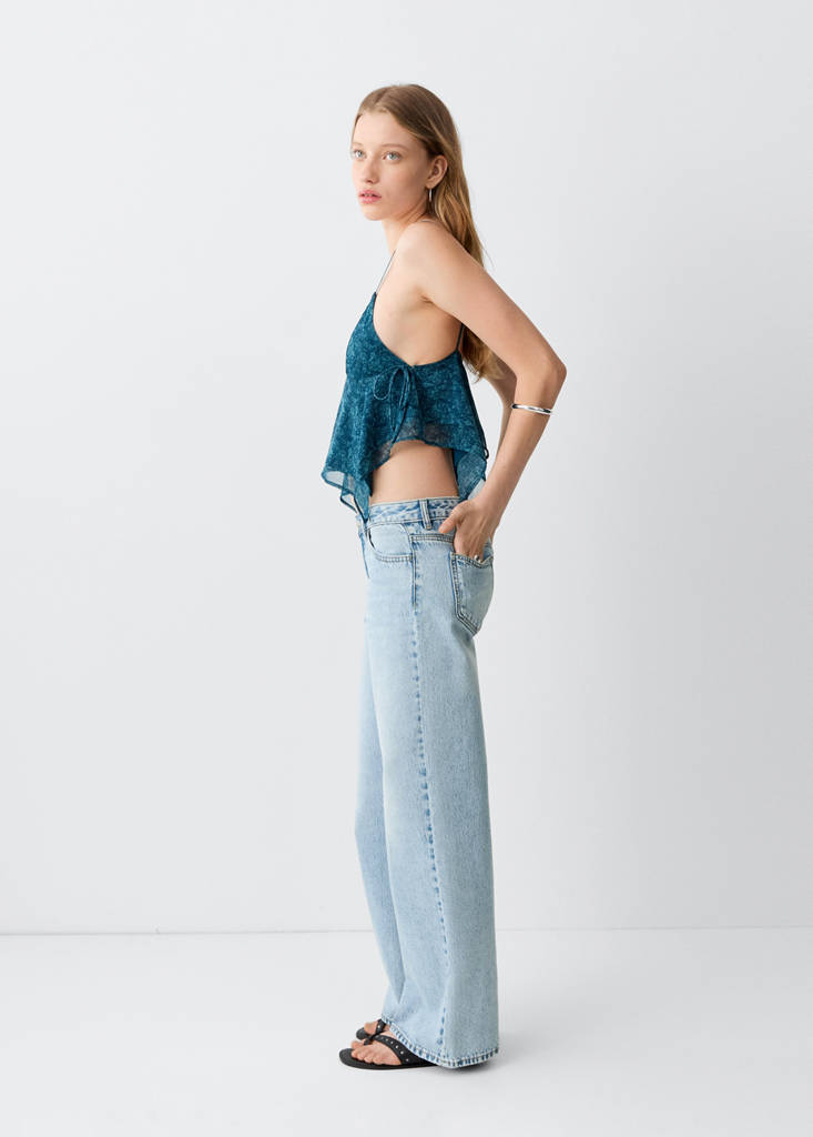 Mid-rise straight jeans — Medium Blue