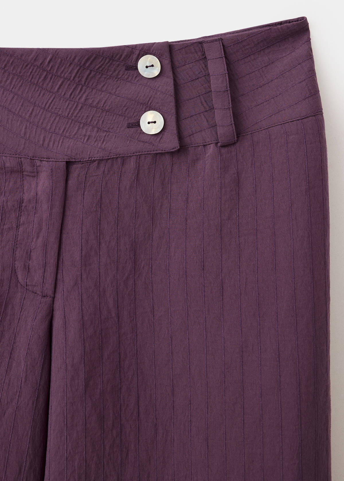 Low waist textured trousers — Purple
