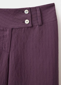 Low waist textured trousers — Purple 6